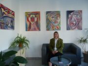 Abstrakte Acrylgemälde in der Neustadt