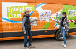 Kindergemälde für das neue Spielplatzmobil