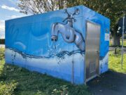 Graffiti-Kunst verschönert Druckerhöhungsanlage