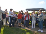 Ein Prosit auf 1250 Jahre Laubenheim inmitten der Weinberge Mehr als 80 Teilnehmer kamen zur Jubiläum-Weinwanderung