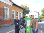 Neue Fahrradreparaturstation am Bahnhof Gustavsburg