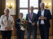 Wappen der Stadt Rüsselsheim in Gold für Jörg-Dieter Häußer