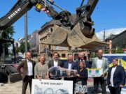 Baustart in der Binger Straße Straßenbahnausbau: Bauarbeiten in der City dauern bis Dezember 2025.