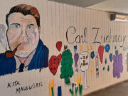 Mit Pinsel und Farbe in einen schönen Ort verwandelt Kinder verschönern eine Unterführung in Nackenheim