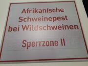 Beschilderung zur Afrikanischen Schweinepest
