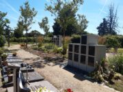 Neue Urnenstelen auf dem Friedhof in Kostheim