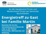 Klima-Treff zu Gast bei Familie Martin Einladung an alle Hausbesitzer und Modernisierer der Gemeinde Bischofsheim