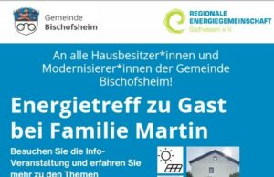 Klima-Treff zu Gast bei Familie Martin Einladung an alle Hausbesitzer und Modernisierer der Gemeinde Bischofsheim