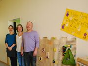 Steckwand mit Spielmöglichkeiten fördert die Kreativität der Sinne Förderverein der Kita Heuergrund hat ein neues Spielgerät gespendet