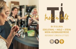 Im Dezember heißt es wieder „taste’n’talk“ in der Tourist-Info & Vinothek Hochheim am Main