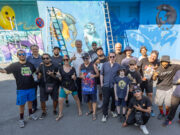 Bunte Wasserwelt schmückt Pumpwerk am Mainvorland