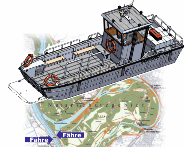 Guntersblum. Fähre