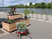 Fünf Hochbeete am Mainufer steuern das Miteinander von Fuß- und Radverkehr