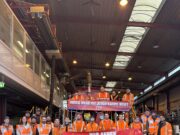 Werksschließung droht Bürgermeisterin und Wirtschaftsstaatssekretär im DB-Cargo-Werk Bischofsheim
