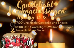„Candlelight-Weihnachtssingen“ mit disharmonix am 15.12. in der Laurentiuskirche in Trebur