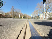 Verkehrsführung während der Gleisarbeiten umgeleitet