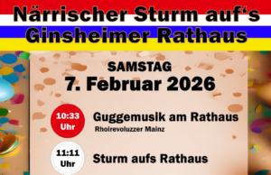 Einladung: Närrischer Sturm auf das Ginsheimer Rathaus