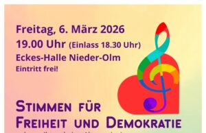 Viele Stimmen für Freiheit und Demokratie ZEICHEN SETZEN >>>Ein Abend mit Musik und einer Menge Information